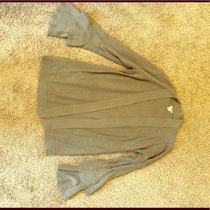 J. Crew open sweater with tiered trumpet sleeve